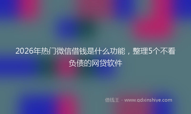2026年热门微信借钱是什么功能，整理5个不看负债的网贷软件