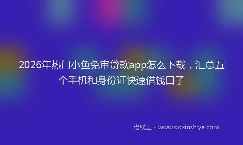 2026年热门小鱼免审贷款app怎么下载,汇总五个手机和身份证快速借钱口子