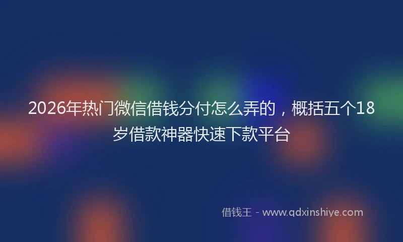2026年热门微信借钱分付怎么弄的，概括五个18岁借款神器快速下款平台