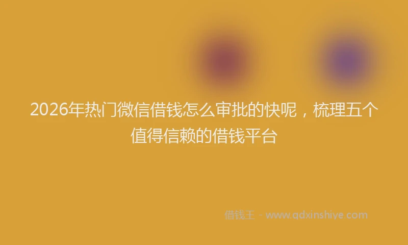2026年热门微信借钱怎么审批的快呢，梳理五个值得信赖的借钱平台