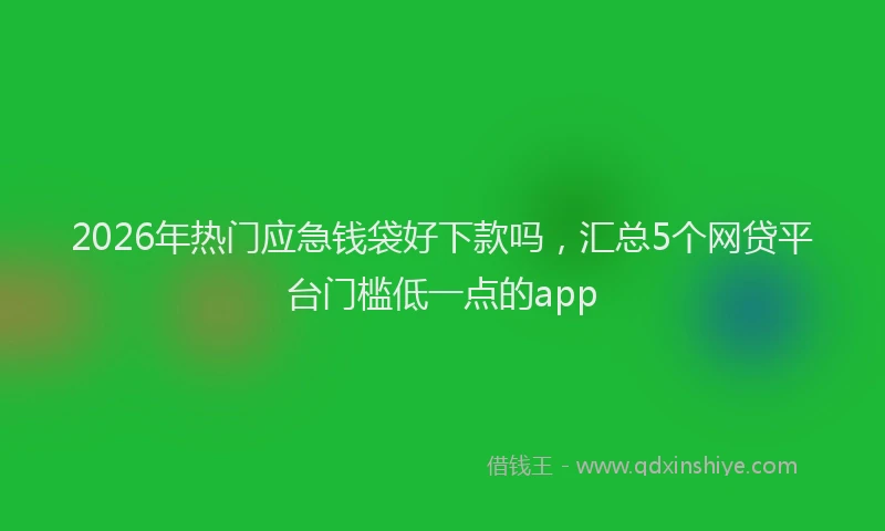 2026年热门应急钱袋好下款吗，汇总5个网贷平台门槛低一点的app