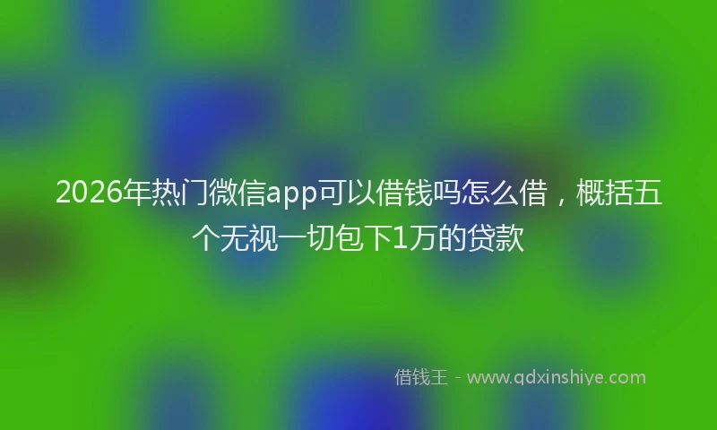 2026年热门微信app可以借钱吗怎么借，概括五个无视一切包下1万的贷款