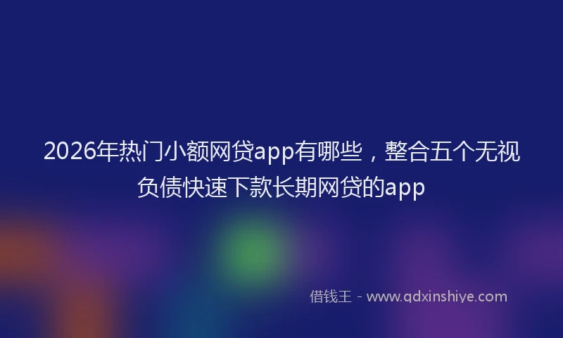 2026年热门小额网贷app有哪些,整合五个无视负债快速下款长期网贷的app