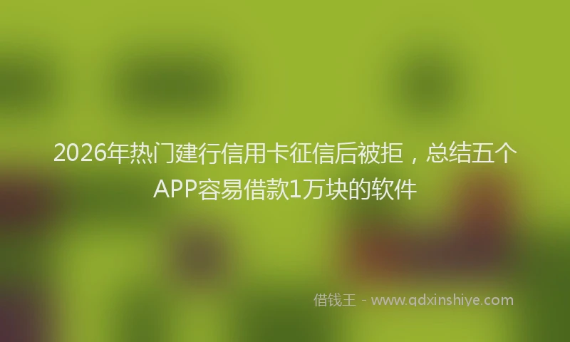 2026年热门建行信用卡征信后被拒，总结五个APP容易借款1万块的软件