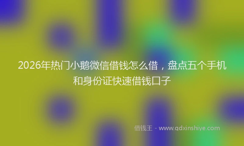 2026年热门小鹅微信借钱怎么借，盘点五个手机和身份证快速借钱口子