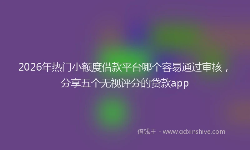 2026年热门小额度借款平台哪个容易通过审核,分享五个无视评分的贷款app