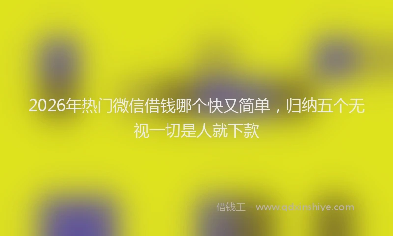 2026年热门微信借钱哪个快又简单，归纳五个无视一切是人就下款