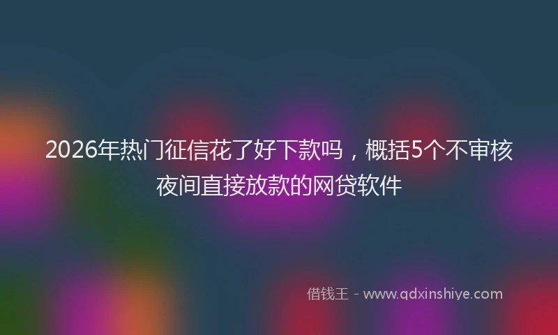 2026年热门征信花了好下款吗，概括5个不审核夜间直接放款的网贷软件