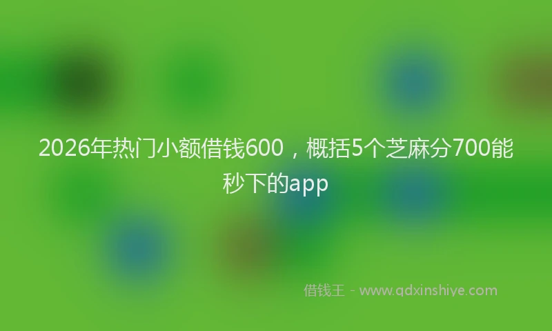 2026年热门小额借钱600，概括5个芝麻分700能秒下的app