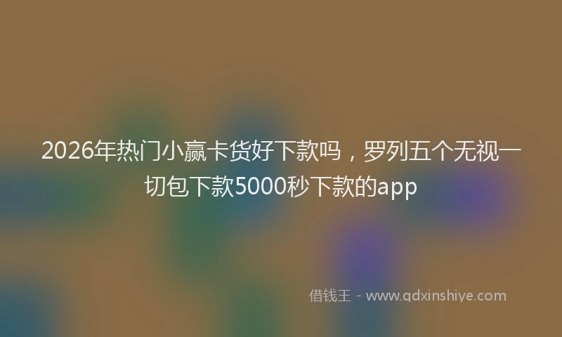 2026年热门小赢卡货好下款吗，罗列五个无视一切包下款5000秒下款的app