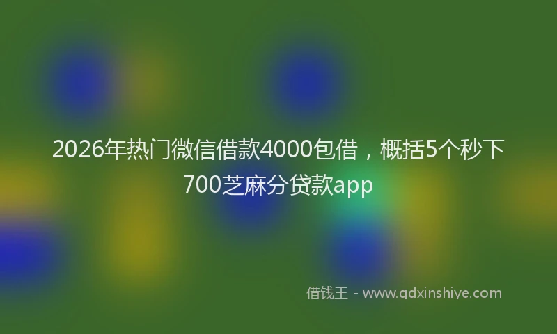 2026年热门微信借款4000包借，概括5个秒下700芝麻分贷款app