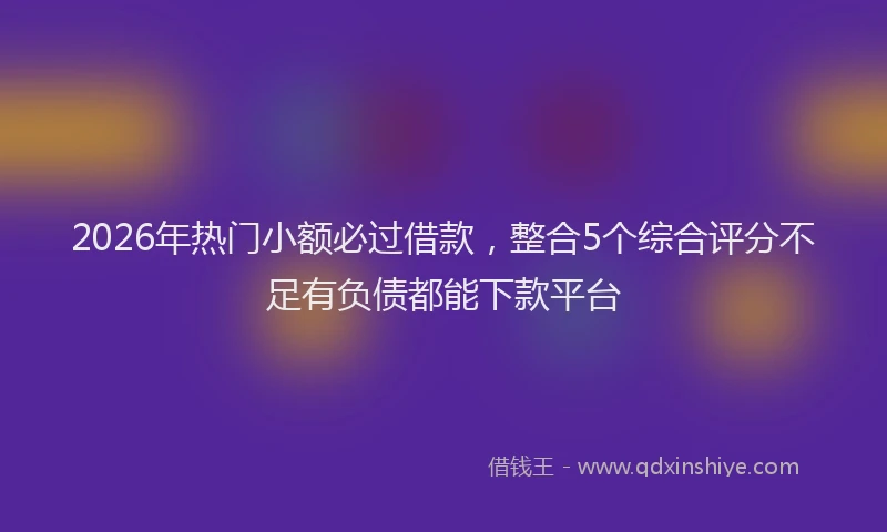 2026年热门小额必过借款，整合5个综合评分不足有负债都能下款平台