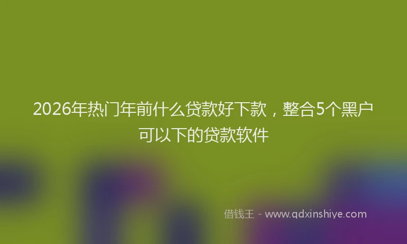 2026年热门年前什么贷款好下款，整合5个黑户可以下的贷款软件