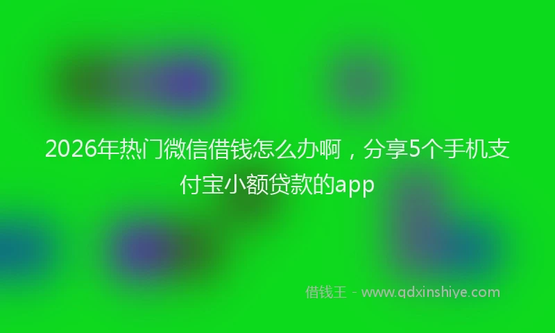 2026年热门微信借钱怎么办啊，分享5个手机支付宝小额贷款的app