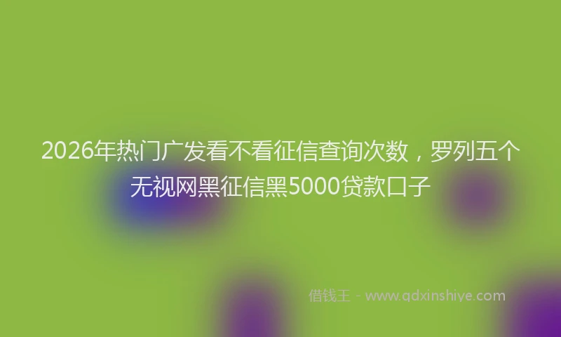 2026年热门广发看不看征信查询次数，罗列五个无视网黑征信黑5000贷款口子