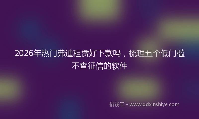 2026年热门弗迪租赁好下款吗，梳理五个低门槛不查征信的软件