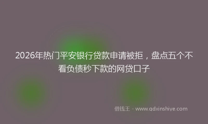 2026年热门平安银行贷款申请被拒，盘点五个不看负债秒下款的网贷口子