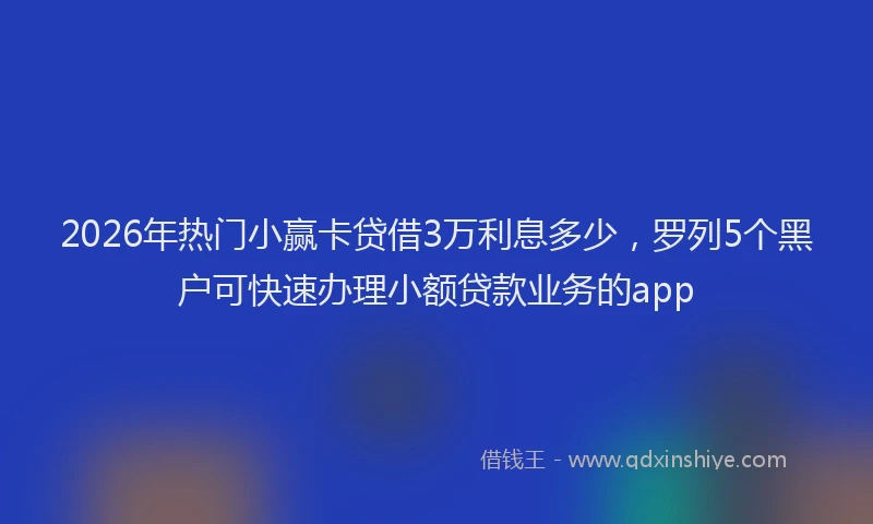 2026年热门小赢卡贷借3万利息多少，罗列5个黑户可快速办理小额贷款业务的app