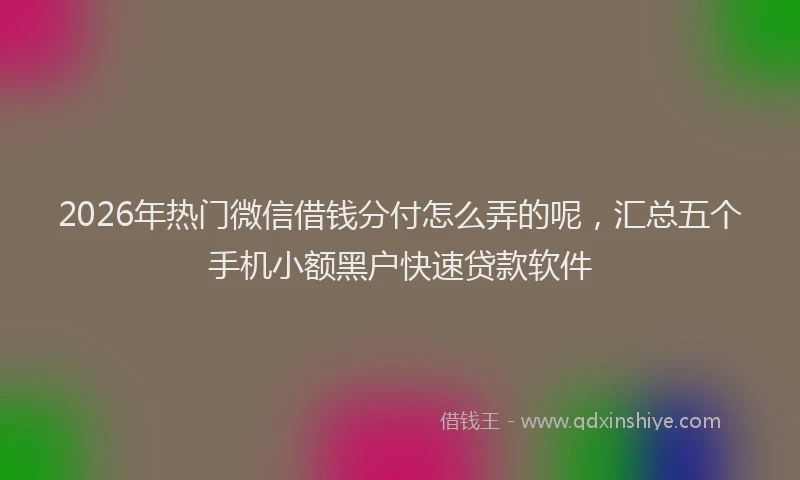 2026年热门微信借钱分付怎么弄的呢，汇总五个手机小额黑户快速贷款软件