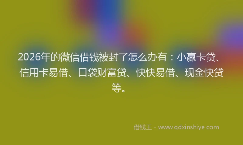 2026年的微信借钱被封了怎么办有：小赢卡贷、信用卡易借、口袋财富贷、快快易借、现金快贷等。
