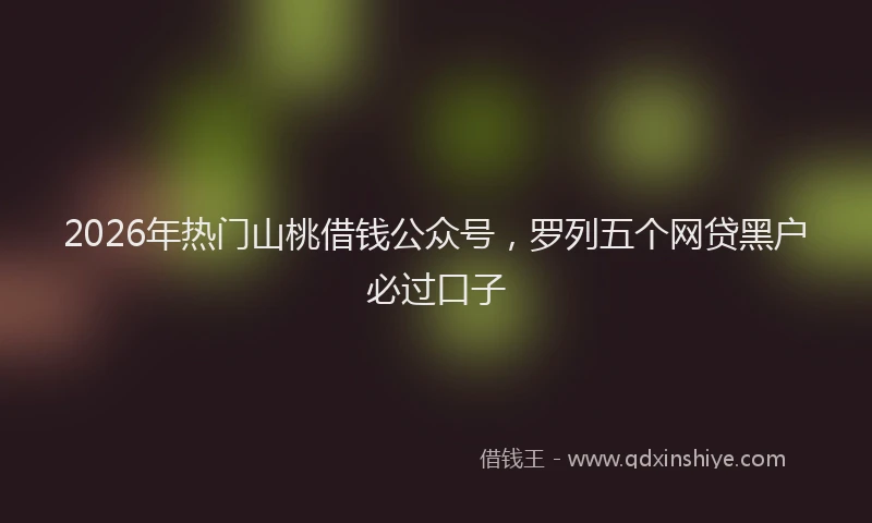 2026年热门山桃借钱公众号，罗列五个网贷黑户必过口子