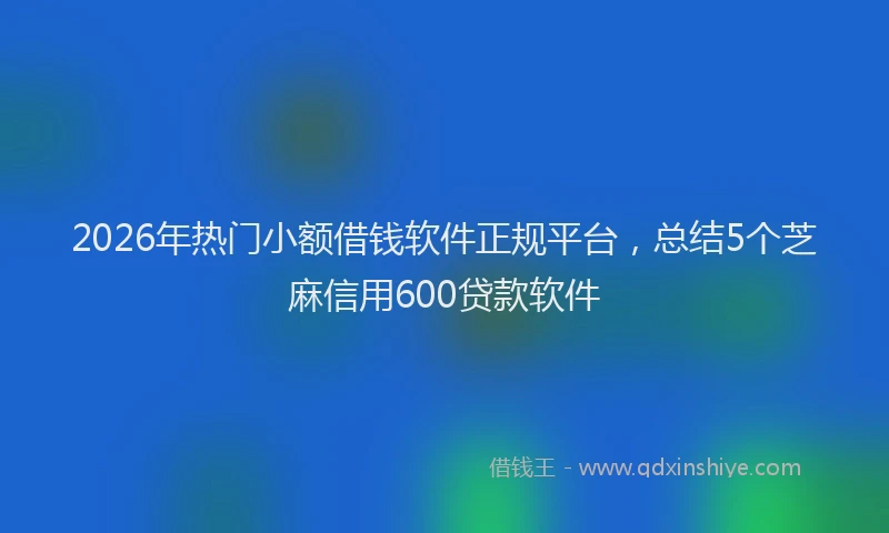 2026年热门小额借钱软件正规平台，总结5个芝麻信用600贷款软件