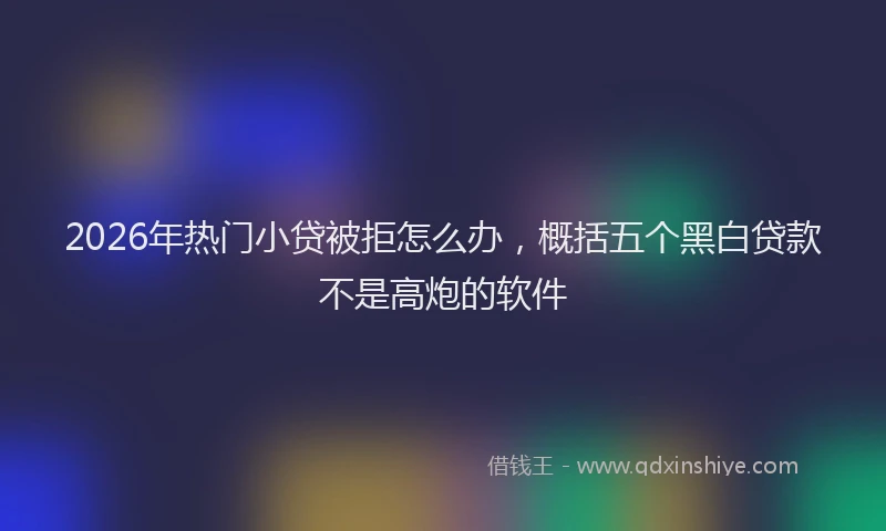 2026年热门小贷被拒怎么办，概括五个黑白贷款不是高炮的软件
