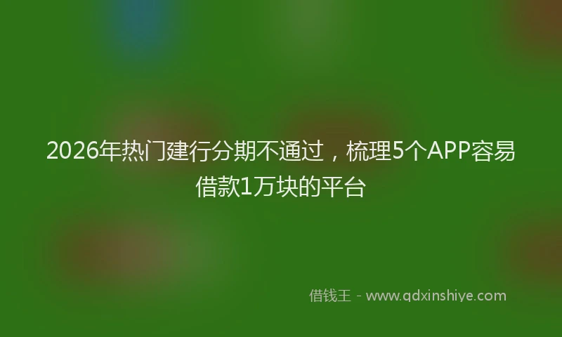 2026年热门建行分期不通过，梳理5个APP容易借款1万块的平台
