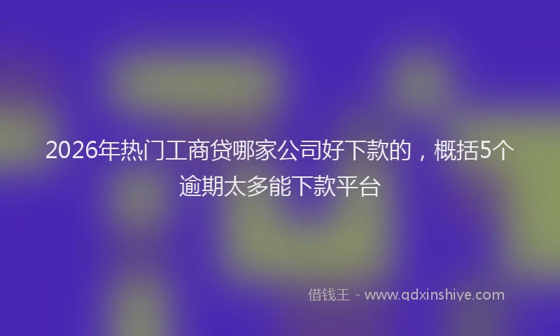 2026年热门工商贷哪家公司好下款的,概括5个逾期太多能下款平台