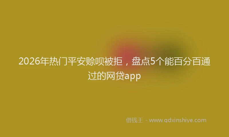 2026年热门平安赊呗被拒，盘点5个能百分百通过的网贷app