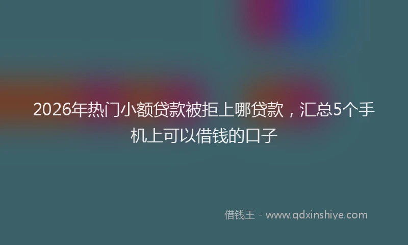 2026年热门小额贷款被拒上哪贷款，汇总5个手机上可以借钱的口子