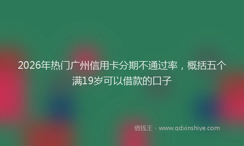 2026年热门广州信用卡分期不通过率，概括五个满19岁可以借款的口子