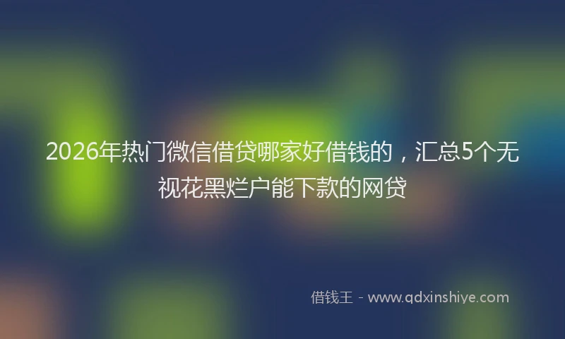 2026年热门微信借贷哪家好借钱的，汇总5个无视花黑烂户能下款的网贷