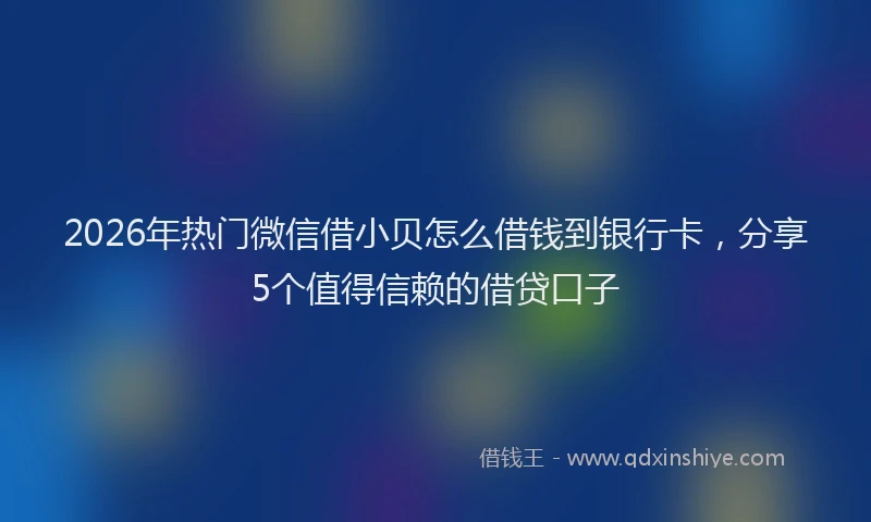 2026年热门微信借小贝怎么借钱到银行卡,分享5个值得信赖的借贷口子