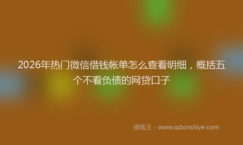 2026年热门微信借钱帐单怎么查看明细，概括五个不看负债的网贷口子