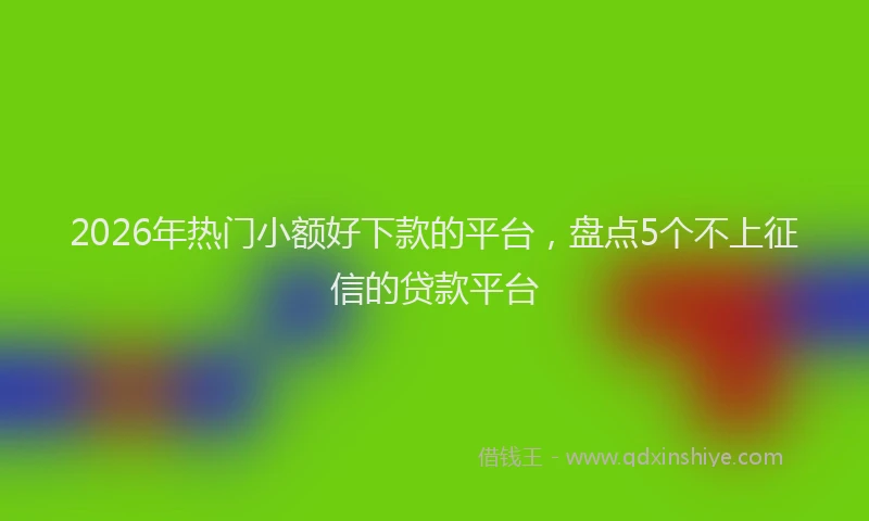 2026年热门小额好下款的平台，盘点5个不上征信的贷款平台