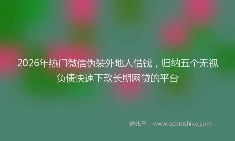 2026年热门微信伪装外地人借钱，归纳五个无视负债快速下款长期网贷的平台