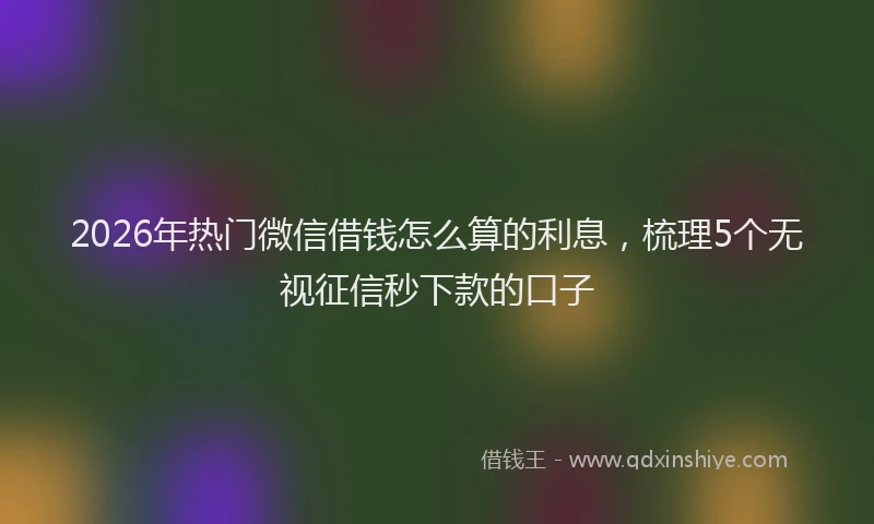 2026年热门微信借钱怎么算的利息，梳理5个无视征信秒下款的口子