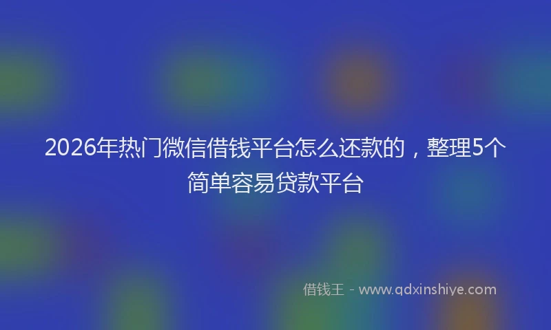 2026年热门微信借钱平台怎么还款的，整理5个简单容易贷款平台