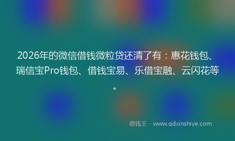 2026年的微信借钱微粒贷还清了有：惠花钱包、瑞信宝Pro钱包、借钱宝易、乐借宝融、云闪花等。