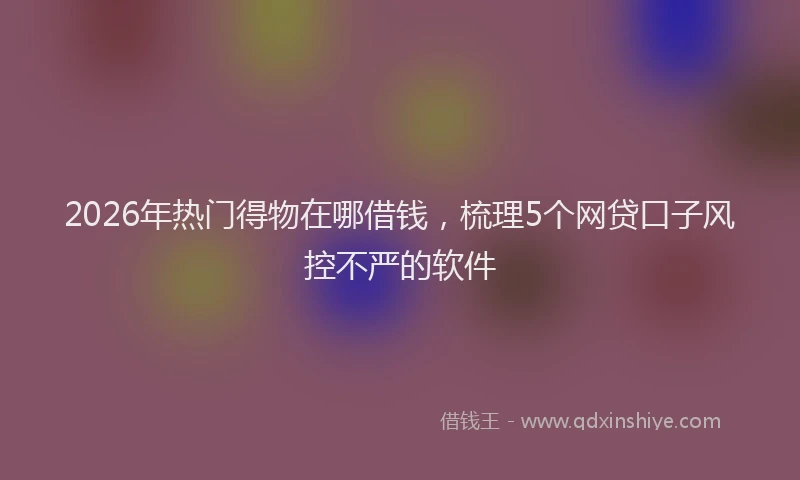 2026年热门得物在哪借钱，梳理5个网贷口子风控不严的软件