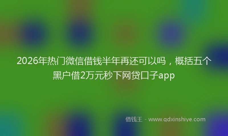 2026年热门微信借钱半年再还可以吗，概括五个黑户借2万元秒下网贷口子app