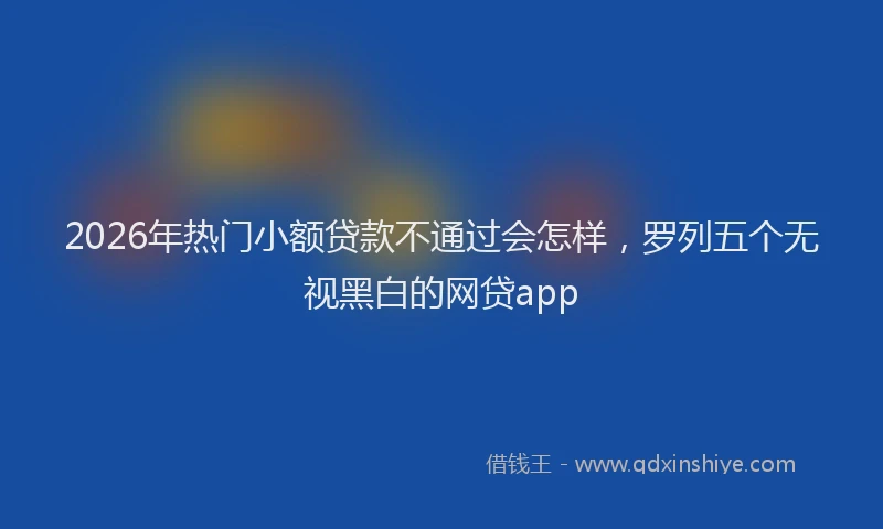 2026年热门小额贷款不通过会怎样，罗列五个无视黑白的网贷app