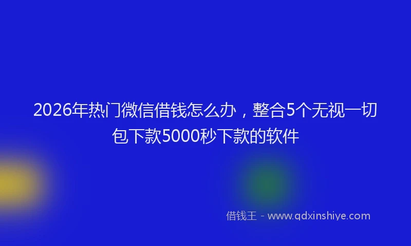 2026年热门微信借钱怎么办,整合5个无视一切包下款5000秒下款的软件