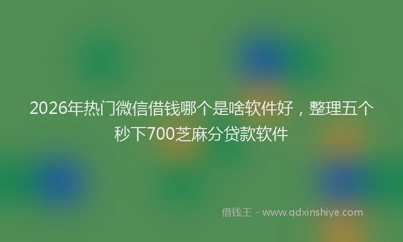 2026年热门微信借钱哪个是啥软件好，整理五个秒下700芝麻分贷款软件