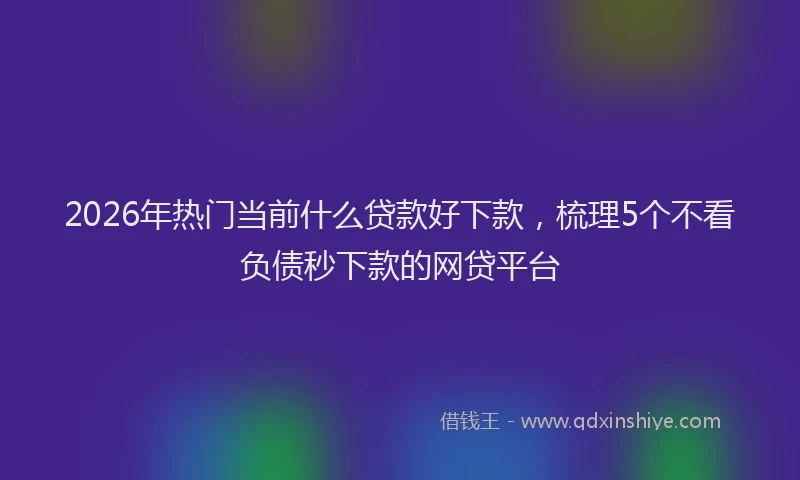 2026年热门当前什么贷款好下款，梳理5个不看负债秒下款的网贷平台