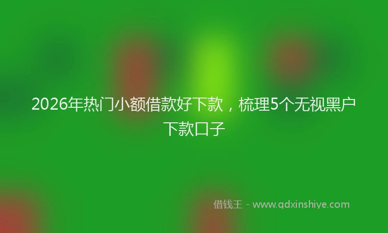 2026年热门小额借款好下款，梳理5个无视黑户下款口子