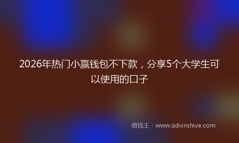 2026年热门小赢钱包不下款，分享5个大学生可以使用的口子