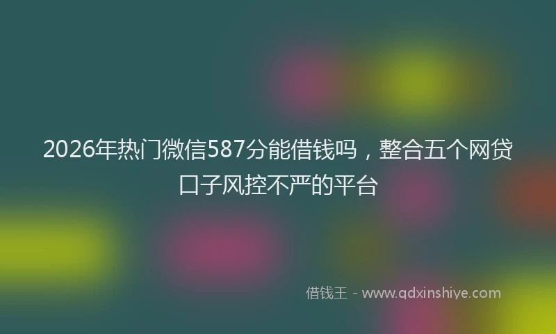 2026年热门微信587分能借钱吗，整合五个网贷口子风控不严的平台