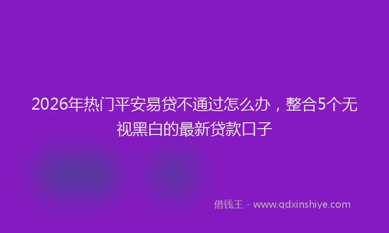 2026年热门平安易贷不通过怎么办，整合5个无视黑白的最新贷款口子